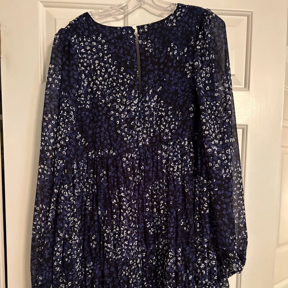 Ted Baker of London voile mini dress with sheer sleeves.